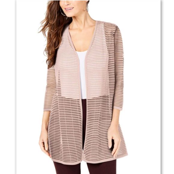 Alfani Sweaters - NWT Alfani Macy's Stripe Illusion Open Cardigan 2X